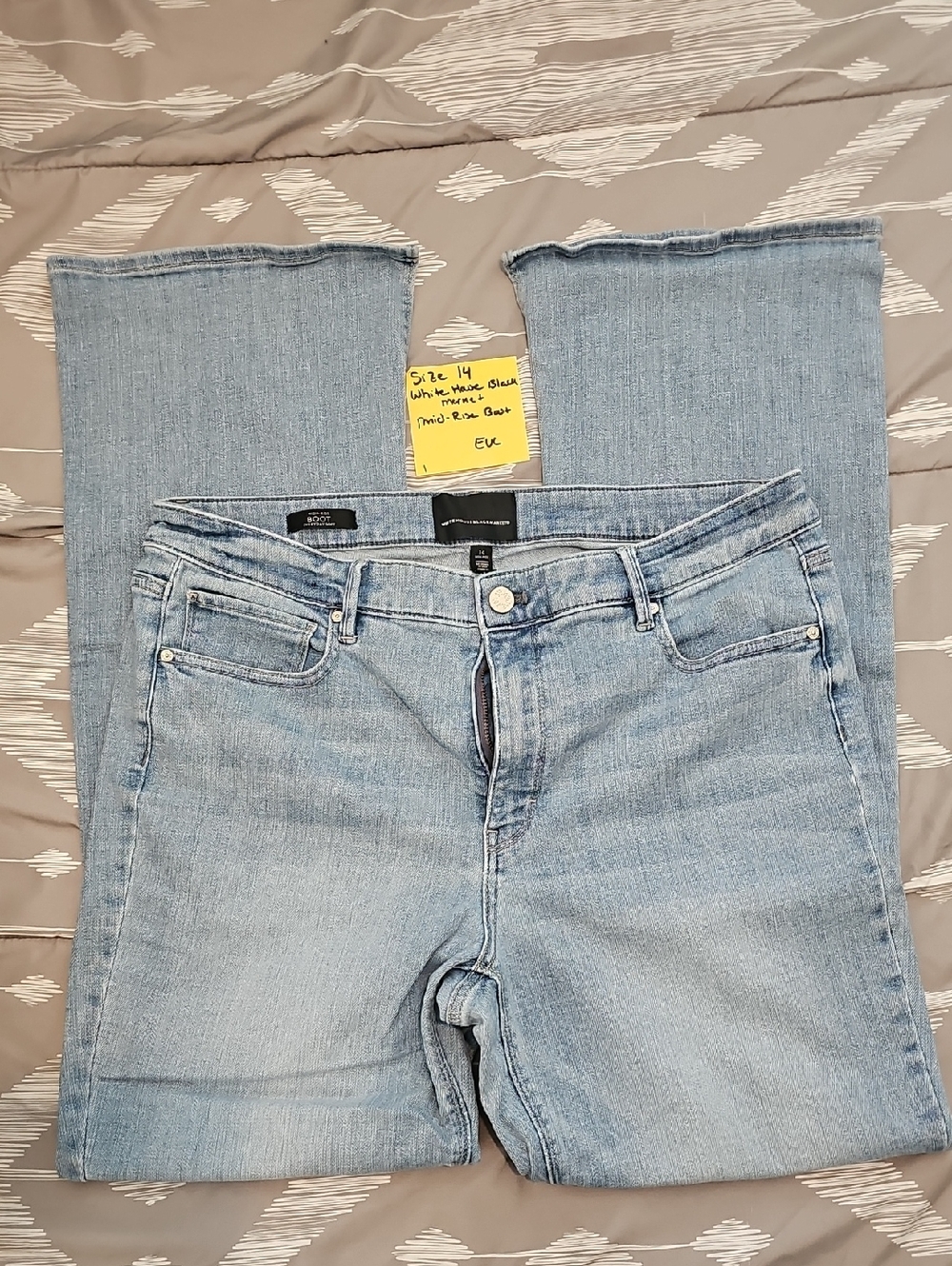 White House Black Market Light Blue Boot Cut Jeans With Slit